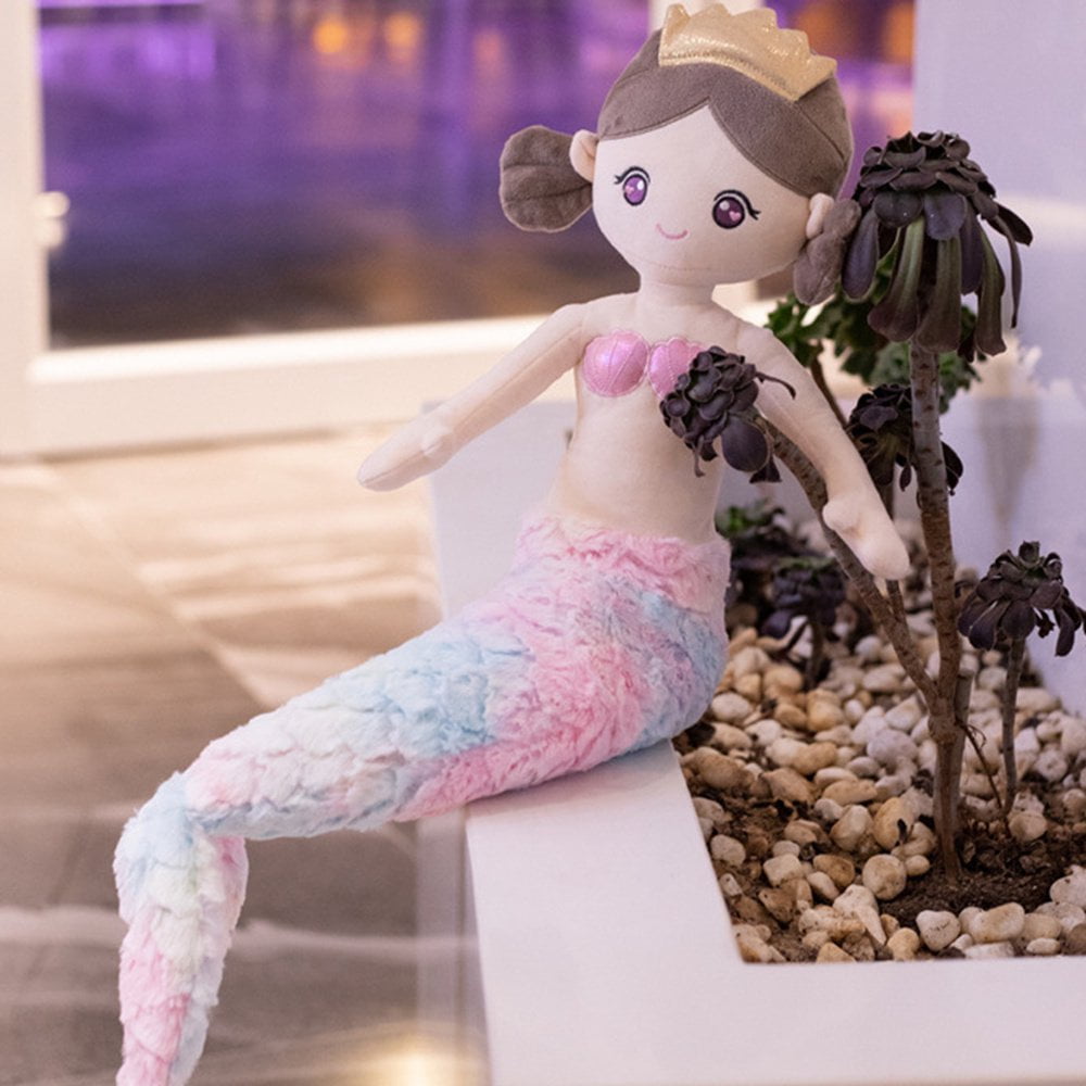 Adorable Cartoon Mermaid Plush Doll Soft Stuffed Toy Kid Hugging