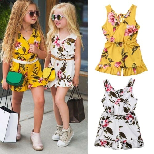 Toddler Baby Girls Kids Summer Clothes Romper Bodysuit Jumpsuit Outfits Shorts