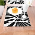 thumbnail image 5 of ZNDUO Placemats, 1 PCS Heat Resistant Stain Resistant Woven PVC Insulation Placemats, Durable Washable Elegant Table Mats for Dining-Black & White Spiral Stripes, 18"x12", 5 of 6