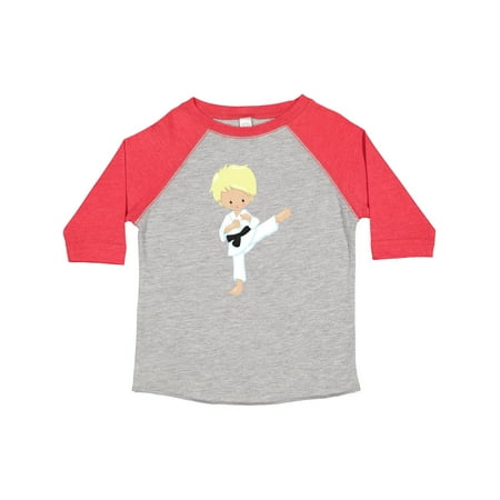 

Inktastic Karate Boy Cute Boy Blond Hair Black Belt Gift Toddler Boy Girl T-Shirt