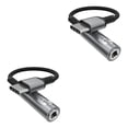 thumbnail image 2 of sweethay Adaptador de teléfono móvil tipo c a 3,5 mm Adaptador de llamada de voz reutilizable Gris Gris 2piezas, 2 of 6
