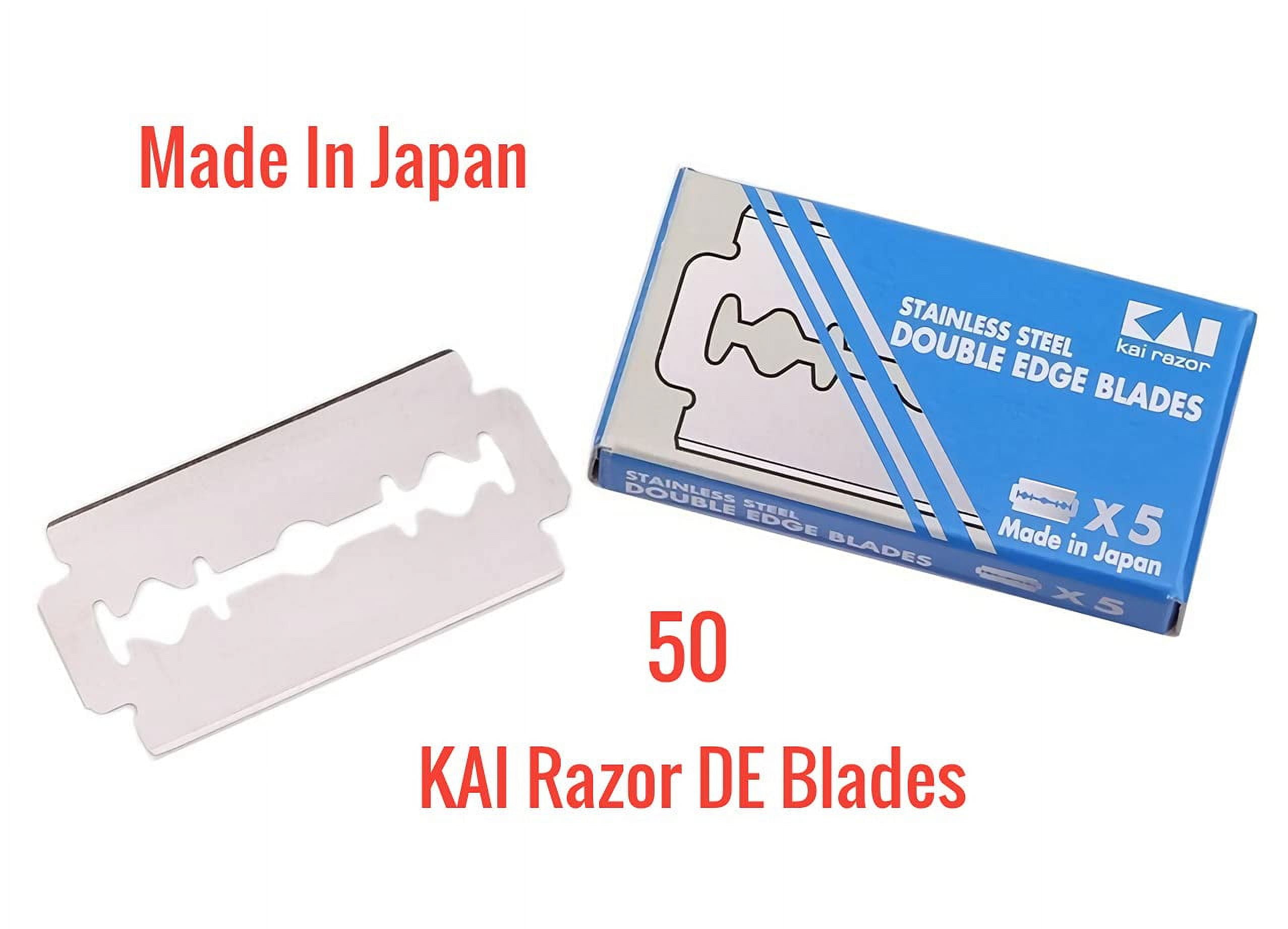 50 Stainless Steel Double Edge Safety Razor Shaving Blades from Kai Cutlery Made in Japan