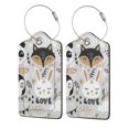 thumbnail image 5 of Rocae Funny Animals Series for Leather Luggage Baggage Tags ID Label Privacy Cover ID Label with Stainless Steel Loop and Address Card, 5 of 5