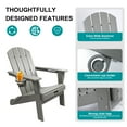 thumbnail image 3 of Withniture HDPE Folding Adirondack Chair Set of 4, Fire Pit Chairs with Cup Holder, Outside Weather Resistant Patio Chairs for Outdoor Patio Lawn Garden Backyard Deck,Grey, 3 of 6
