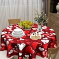 thumbnail image 6 of Red Valentines Day Round Tablecloth - Love Hearts Table Cloth 60 Inch Romantic Valentine Table Covers for Home Dining Room Party, 6 of 6