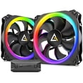 thumbnail image 2 of Ventilador de casos RGB de 140 mm, ventiladores de PC RGB, ventiladores RGB direccionables, serie Prizm, 2 paquete con cubo de controlador, 2 of 2