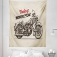 thumbnail image 1 of Motorcycle Tapestry, Hand Drawn Chopper Style Bike with Sketch Details Free of the Rider, Fabric Wall Hanging Decor for Bedroom Living Room Dorm, 5 Sizes, Beige and Brown, by Ambesonne, 1 of 1