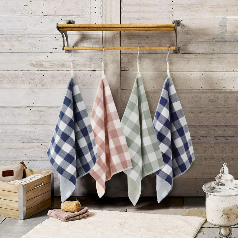Plaid Two Tone Cotton Kitchen Towels