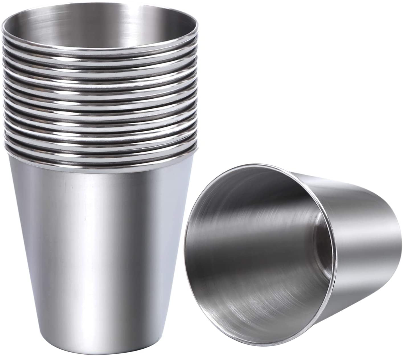 evebel 12 Pieces Stainless Steel Shot Cups Stainless Steel Shot Glass Drinking Tumbler 2.3 Ounce/70 ml 