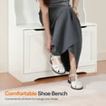 thumbnail image 5 of HOOBRO Hall Tree with Bench, Coat Rack and Flip-Down Shoe Storage, White, 5 of 13