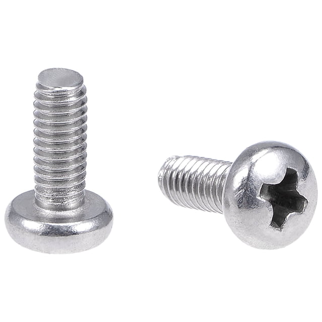 Unique Bargains M4x10mm Machine Screws Pan Phillips Cross Head Screw 304 Stainless Steel Fasteners Bolts 30Pcs