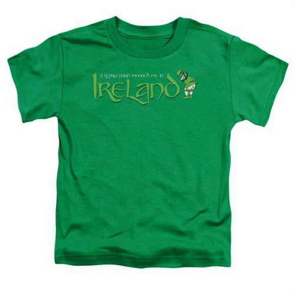 Trevco Leprechaun Moon-Short Sleeve Toddler T-Shirt, Kelly Green - Large 4T