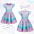 thumbnail image 5 of Benylion Girls Dresses Mermaid Summer Sundresses Toddler Kids Short Sleeve Casual Skirt Spinning Swing Skirt Set for 7-8 Years, 5 of 7