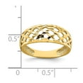 thumbnail image 2 of 14k Yellow Gold Solid Diamond-Cut Wave Pattern Dome Ring Band Size 7, 2 of 3