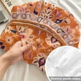 thumbnail image 4 of Twin XL Size Fitted Sheet Set - Boho Orange 2 Piece Bedding Sets 16" Deep Pocket Fitted Sheet with 1 Pillowcases, Country Style Bohemian Floral Retro Tribal Brushed Microfiber Hotel Luxury Bed Sheets, 4 of 9
