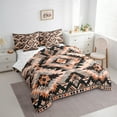 thumbnail image 4 of Manfei Retro Rustic Aztec 7-Piece Bedding Comforter Set,Vintage Boho Tribal King Bedding Sets,Black Orange Bed Sheets For Men Women,Breathable Home Decor Reversible, 4 of 9