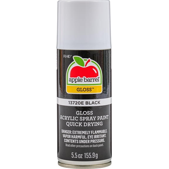 Apple Barrel Quick Drying Acrylic Spray Paint, Gloss Finish, 5.5 oz, Black