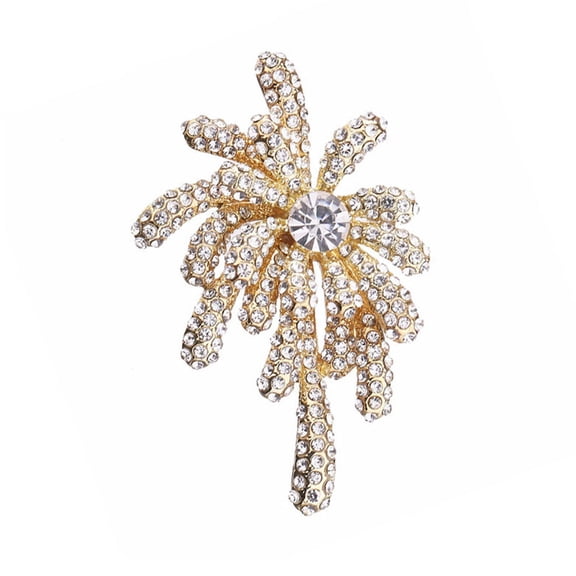 fuxzkrlz Women Brooch High-Gloss Rhinestone Inlay Sparkling Irregular Shape Lapel Pin Non-Slip Buckle Scarf Badge Clothing Sweaters Collars Bags Accessories