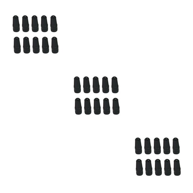 Wisewang 10 Pieces Bike Tire Caps Tyre Accessory Dustproof Cover Parts Valve Shell Solid Color Rim Stem Covers for Replacement Black 3Set