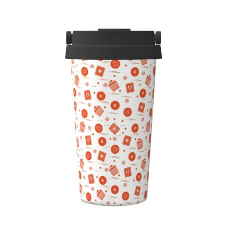 

KLL Pastry Pattern Stainless Steel Vacuum Insulated Tumbler - Carry Insulated Coffee Mug - Reusable Insulated Cold Brew Iced Coffee Cup Thermos