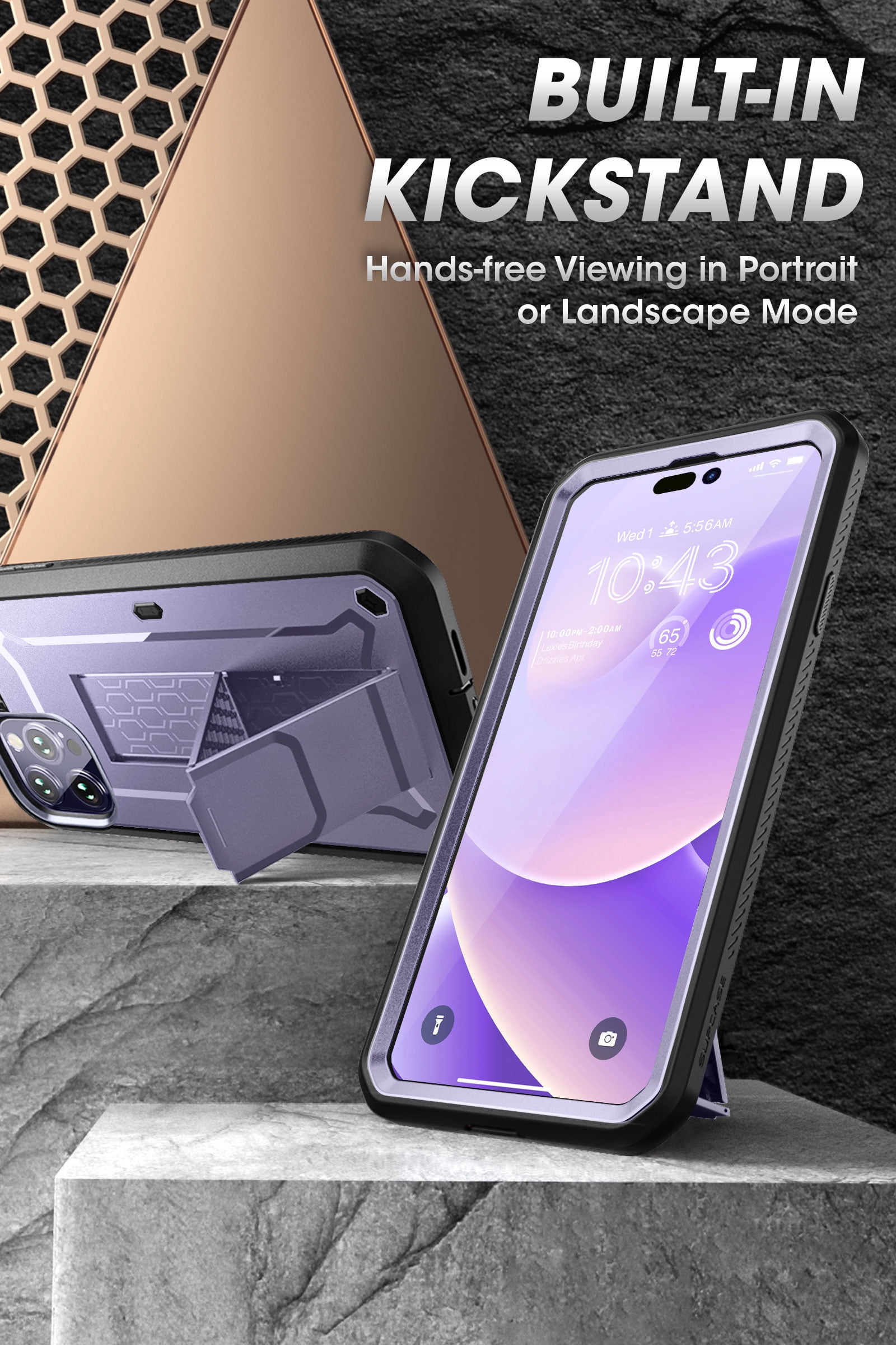 SupCase Unicorn Beetle Pro - Protective case for cell phone - rugged - MagSafe compatibility - polycarbonate, thermoplastic polyurethane (TPU) - deep purple - 6.7" - for Apple iPhone 14 Pro Max