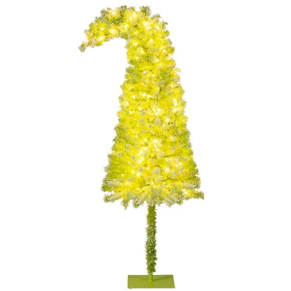 Costway 6 FT Whimsical Christmas Tree with Bendable Top, 290 Branch Tips, 120 LED Lights