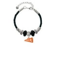 thumbnail image 2 of Delight Jewelry Acrylic 3/4" Orange Cheer Megaphone Best Friend Celtic Knot Leather Bead Bracelet, 7"+2" Extender, 2 of 4
