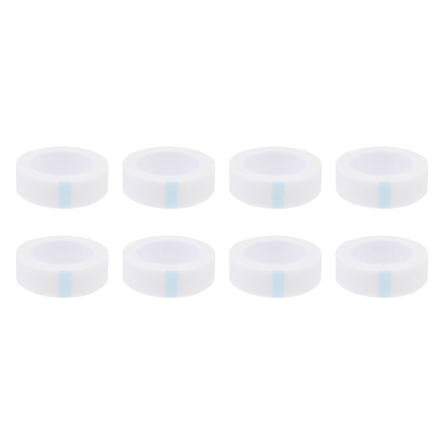 Shisuyan Grid Design Eyelash Tape White 8Rolls 2.5In X 354In Non Woven Fabric