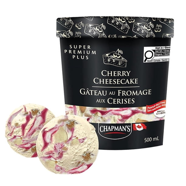 Chapman's Super Premium Plus Cherry Cheesecake Ice Cream in a Tub