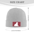 thumbnail image 3 of LNWH Knitted Acrylic Hat, Minimalist White Cat Pattern Winter Beanie Hat for Cold Weather, Gray, 3 of 8