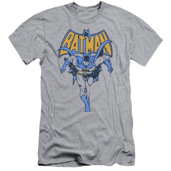 Batman Vintage Run S/S Adult 30/1 T-Shirt-Athletic Heather