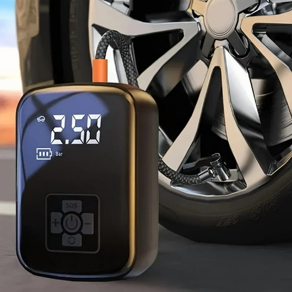 1pc Portable Tire Inflator - Digital Display, Cordless Air Compressor, USB Rechargeable, for Car/Motorcycle/Bike Tires & Balls