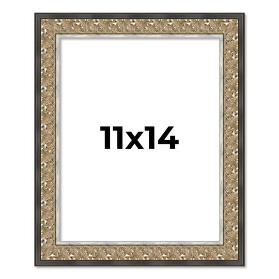 11x14 Frame Silver Real Wood Picture Frame Width 1.75 Inches | Interior Frame Depth 0.5 Inches |