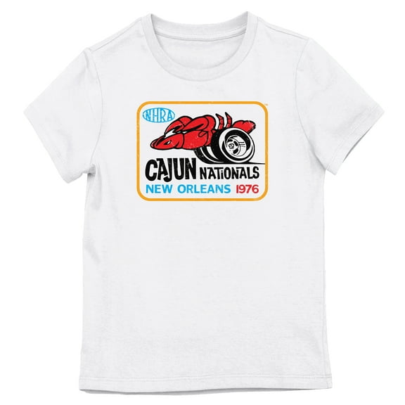 National Hot Rod Association Girls White Crew Neck Short Sleeve T-shirt - Medium