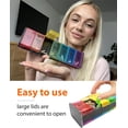thumbnail image 3 of Extra Large Weekly Pill Organizer 2 Times a Day - XXL Pill Case AM PM - Jumbo Big Pill Box 7 Day Oversized Vitamin Organizer Huge Medicine Supplement Dispenser Rainbow, 3 of 9