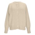 thumbnail image 1 of Womens Cardigan Sweaters Women's Solid Color Long-Sleeved Button-Knit Cardigan Sweater Coat, 1 of 7