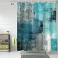 thumbnail image 2 of Shower Curtain Turquoise Modern Art Abstract Painting Shower Curtains for Bathroom Decor Teal Gray Shower Curtain Sets with Hooks Waterproof Fabric Bath Curtain Extra Long 72" X 84", 2 of 6