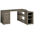 thumbnail image 2 of Monarch Specialties Computer Desk, L-Shaped, Corner, 3 Drawers 2 Open Shelves 3 Cubbies, 60"L X 47"W, 2 of 4