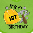 thumbnail image 4 of Inktastic Its My 1st Birthday with Construction Tools Boys Baby Bib, 4 of 4