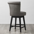 thumbnail image 4 of CHITA Swivel Counter Height Bar Stools with Fabric,26 inch, Faux Leather in Slate, 4 of 7