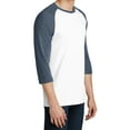 thumbnail image 4 of Mafoose Men's Young Very Important Tee 3/4-Sleeve Raglan Heathered Navy/ White X-Large, 4 of 4