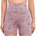 thumbnail image 4 of Women Non-marking Cycling Pants High Waist Hiden Pocket Running Yoga Shorts Tie Dye, 4 of 5