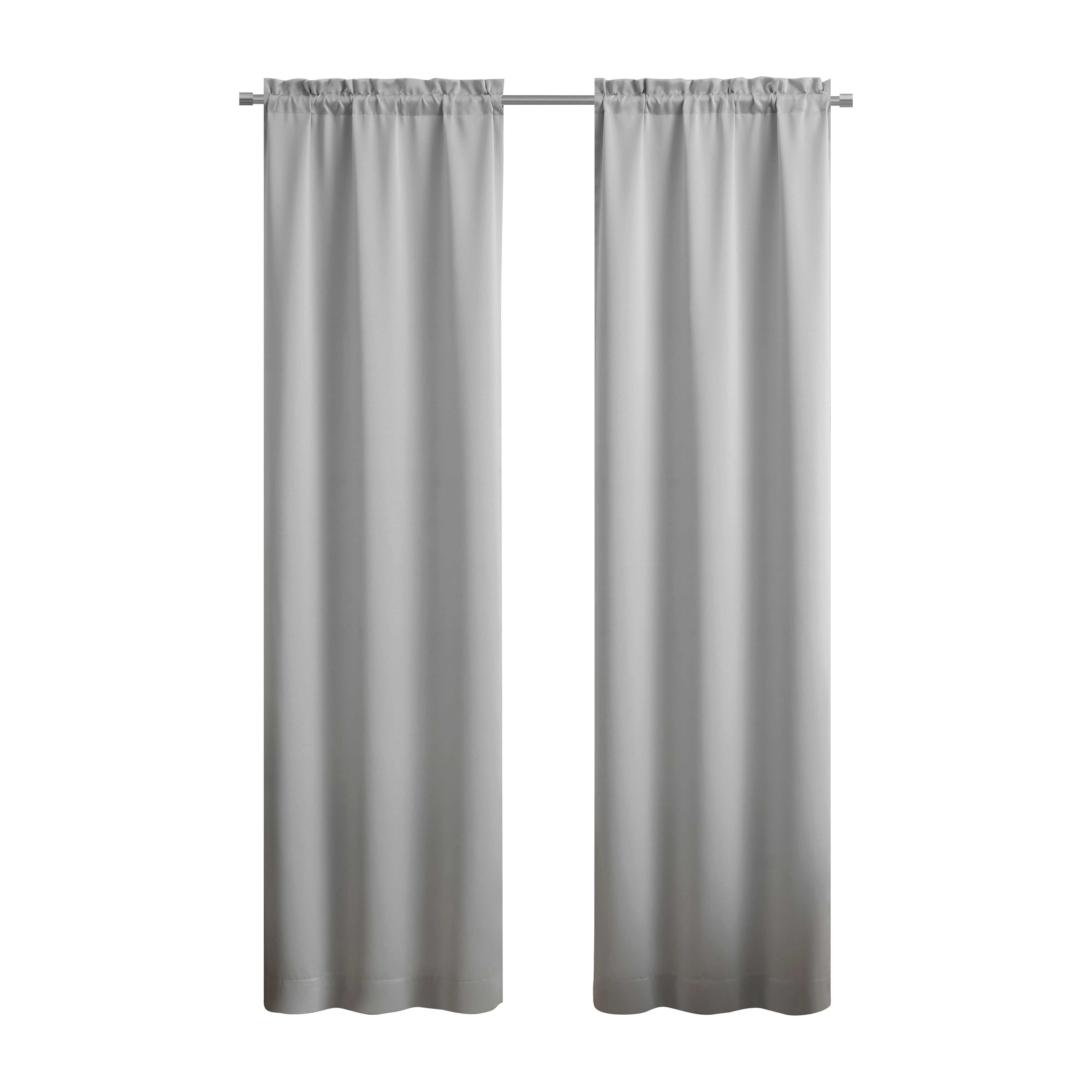 Mainstays Blackout Curtain Panel Pair, Set of 2, Grey Dawn, 30"W x 84"L