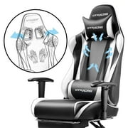 GTPLAYER Gaming Chair with Footrest Ergonomic Reclining Office Chair Swivel Rocker, White