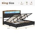 thumbnail image 2 of Afuhokles King Size Lift Up Storage Bed Frame with LED Storage Headboard and Charging Station, Upholstered Bed Frame, Hydraulic Storage, PU Black, 2 of 8