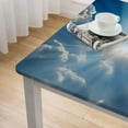 thumbnail image 5 of nygtbtfer  Landscape Tablecloth, Sunburst Lining View Fluffy Clouds in The Summer Sky Nature Picture Print, Dining Room Kitchen Rectangular Table Cover,  Blue Grey 52*52, 5 of 8