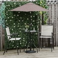 thumbnail image 2 of Outdoor Patio - 4 Pieces. Beige. 2 Folding Chairs, Adjustable Umbrella, Tempered Glass Table. Great For Deck, Garden, Poolside. Strong Steel Construction, Breathable Mesh Piece Dining . Wave, 2 of 2