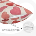 thumbnail image 3 of Watercolor Valentines Pillow Covers 12X20 Inch Pack of 2, Pink Love Heart Holiday Decorative Throw Pillow Linen Valentine'' Day Pillow Cases Cushion for Bedroom Home Sofa, 3 of 5