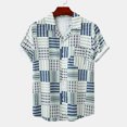thumbnail image 3 of Camisas De Franela Para Hombre Camiseta con botones de solapa para playa y playa, estampado hawaiano, informal, a la moda, de verano para hombre, camiseta de manga corta (Mint Green, XL), 3 of 4