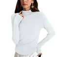 thumbnail image 2 of felwors All-in-One Women's Turtleneck Base Layer Soft Thermal Long Sleeve Top for Effortless Fall & Winter Style White, L, 2 of 8